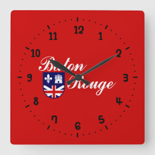 Bandera de Baton Rouge, reloj de pared de la plaza