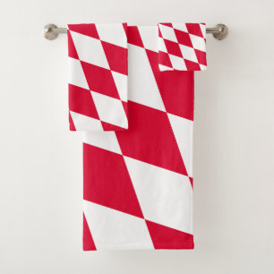 Bandera de Baviera con patrón de diamante rojo y b