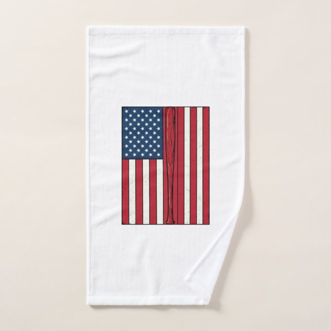 Bandera de béisbol deteriorada diseño vectorial vi (Toalla de mano)