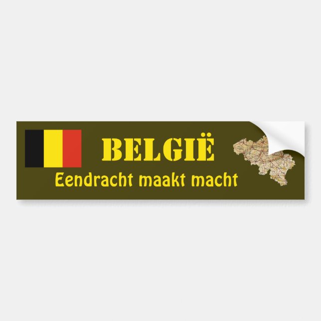Bandera de Bélgica + Pegatina para el parachoques (Frente)