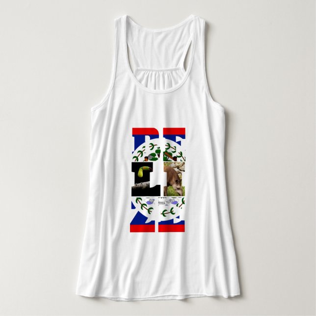 Bandera de Belice, camiseta de Tapir y de Ave Turc (Diseño del anverso)