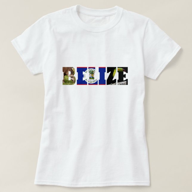 Bandera de Belice, camiseta de Tapir y de Ave Turc (Diseño del anverso)