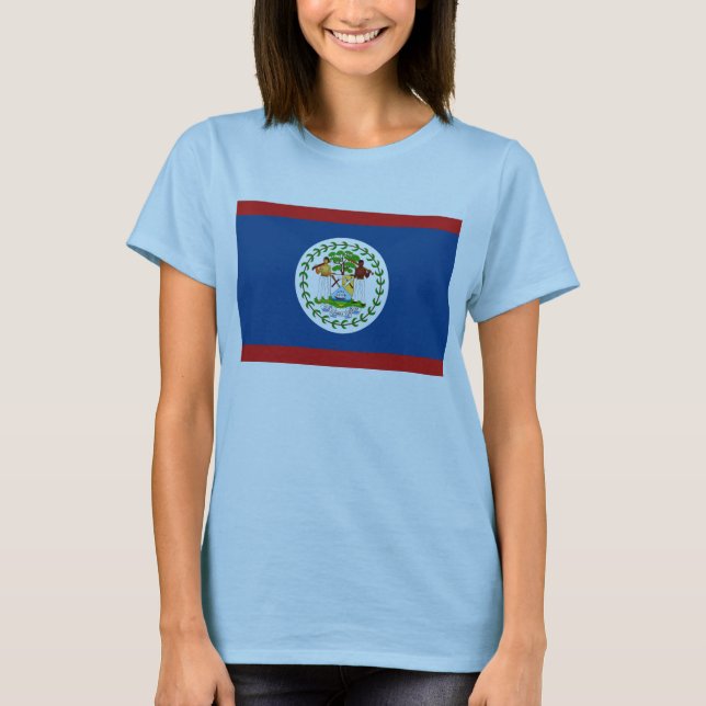 Bandera de Belice x Mapa camiseta (Anverso)