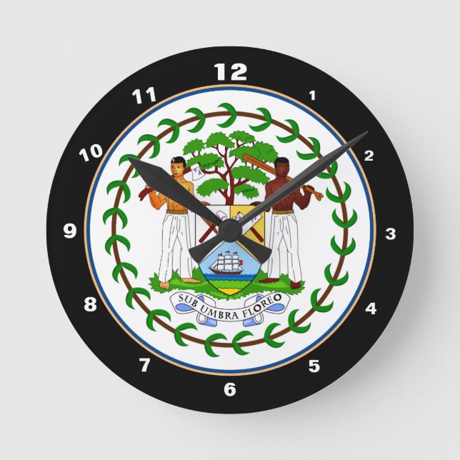 Bandera de Belice y reloj de moda/diseño de Belice (Anverso)