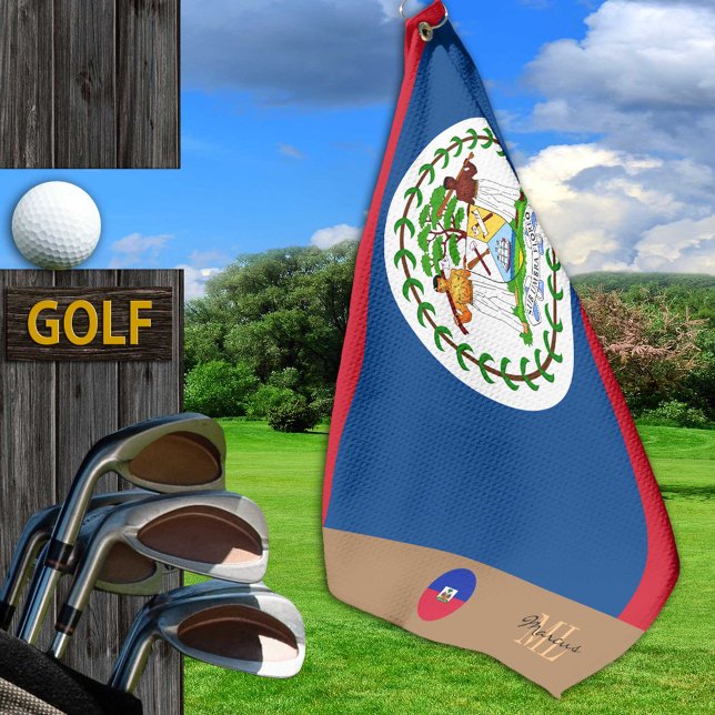 Bandera de Belice y toalla de golf monogramada en  (Subido por el creador)