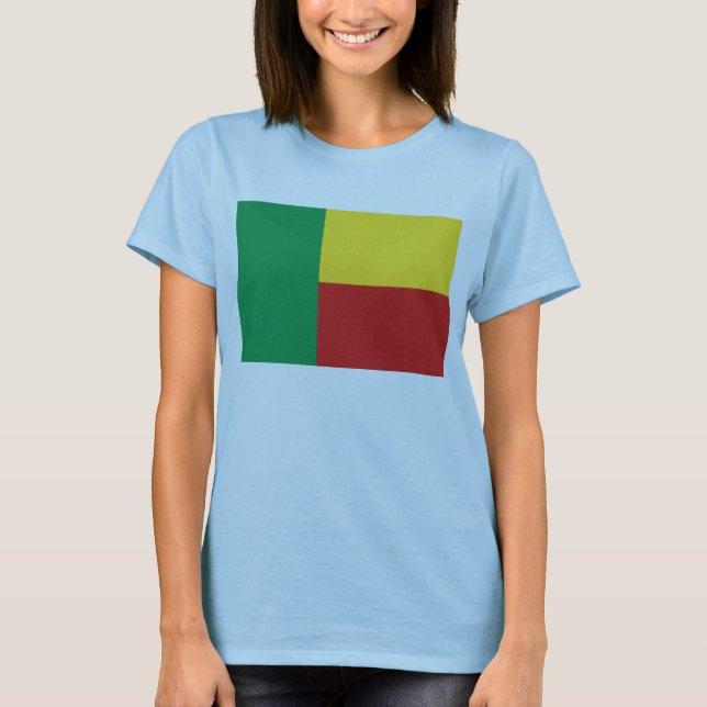 Bandera de Benín x Mapa camiseta (Anverso)