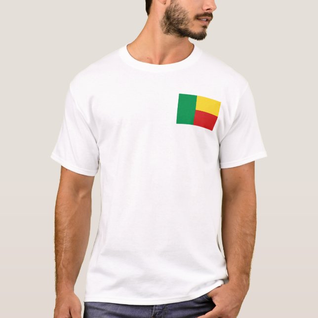 Bandera de Benin y camiseta del mapa (Anverso)