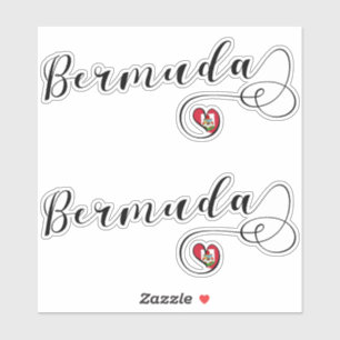 Bandera de Bermudas en el Pegatina del corazón