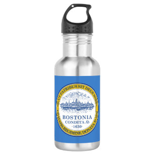 Bandera de Boston, botella de agua de Massachusett