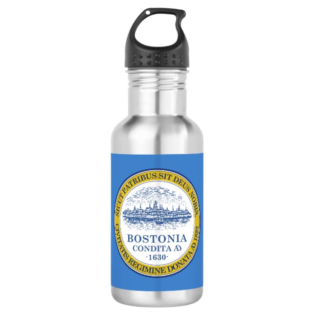 Bandera de Boston, botella de agua de Massachusett (Anverso)