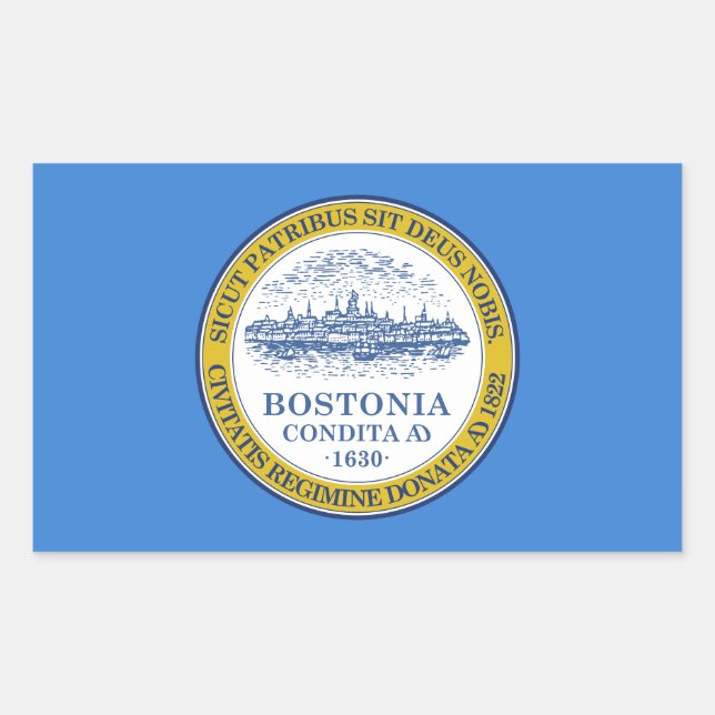 Bandera de Boston, Pegatina rectangular de Massach (Anverso)
