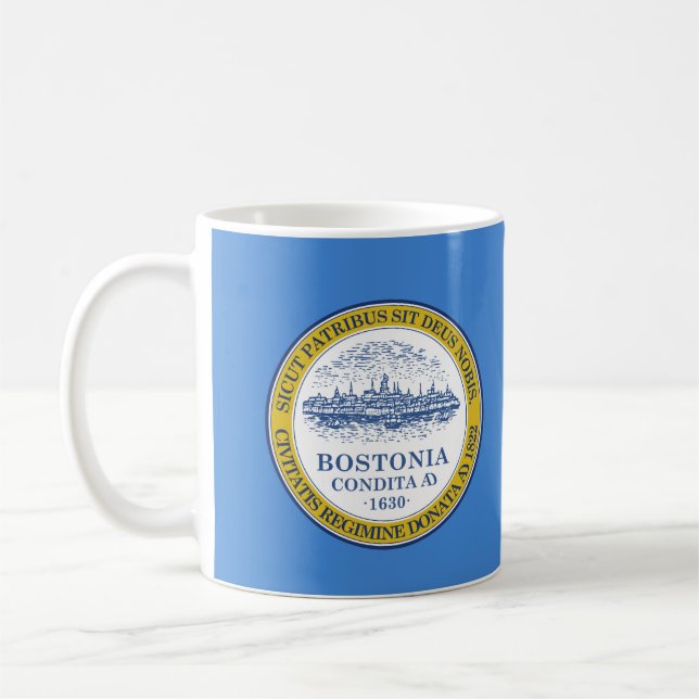 Bandera de Boston, taza de café de Massachusetts (Izquierda)