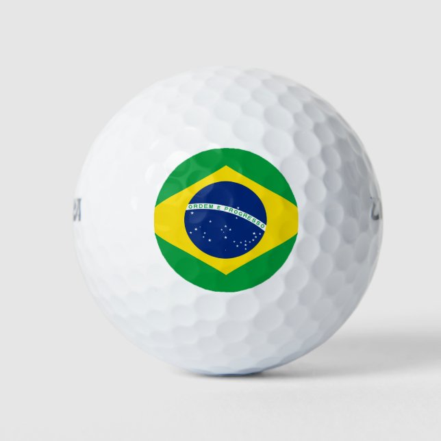 Bandera de Brasil, bolas de golf (Anverso)