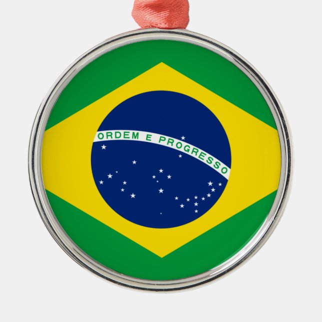 Bandera de Brasil Ornamento cerámico (Frente)