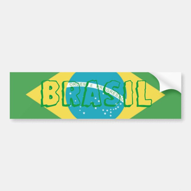 Bandera de Brasil, pegatina de parachoques (Frente)