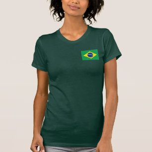 Bandera de Brasil y mapa de camiseta dk