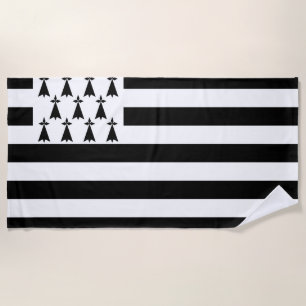 Bandera de Bretaña (Gwenn-ha-du), toalla de playa
