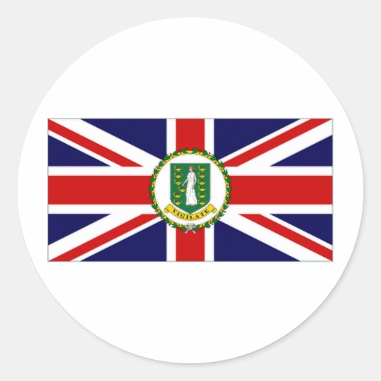 Bandera de British Virgin Islands Pegatina Redonda