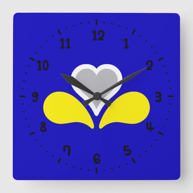 Bandera de Bruselas, reloj de pared cuadrado de Bé (Anverso)