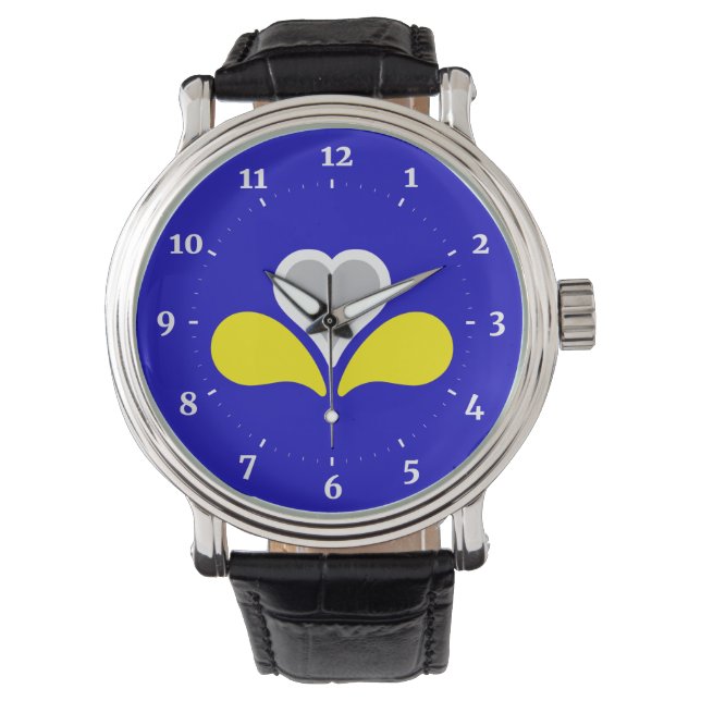 Bandera de Bruselas, reloj de pulsera belga (Anverso)