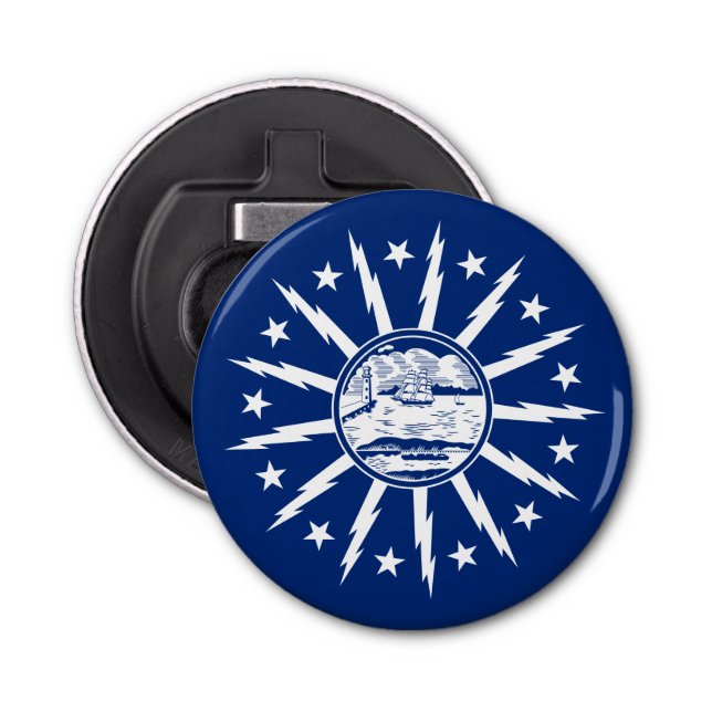 Bandera de Búfalo, abridor de botellas de Nueva Yo (Anverso)