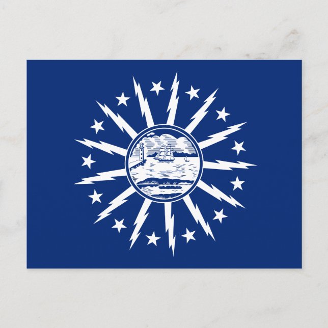 Bandera de Búfalo, postal de Nueva York (Anverso)