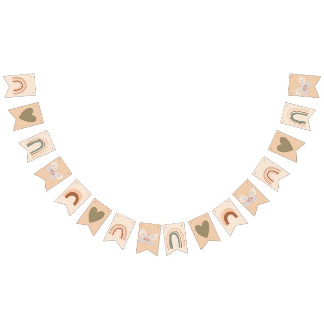 Bandera de bunding del cumpleaños del Boho Rainbow (Todo)