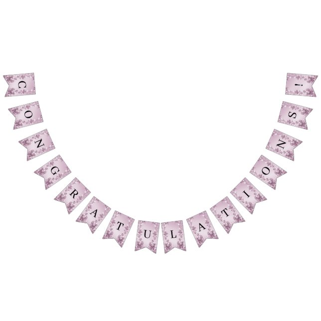 Bandera De Bungalaje De Foliage Floral Rosa (Todo)