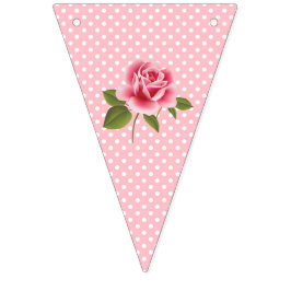 Bandera de Bungalows florales Shabby Chic Pink Aqu