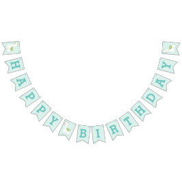 Bandera de bunting Aqua Birthday