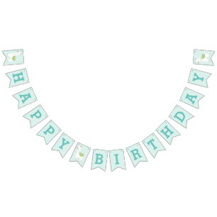 Bandera de bunting Aqua Birthday