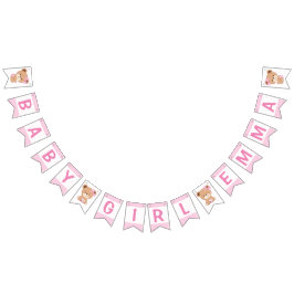 Bandera de Bunting Baby Shower del oso marrón (ros