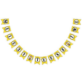 Bandera de Bunting de cumpleaños de Happy Bee Chic