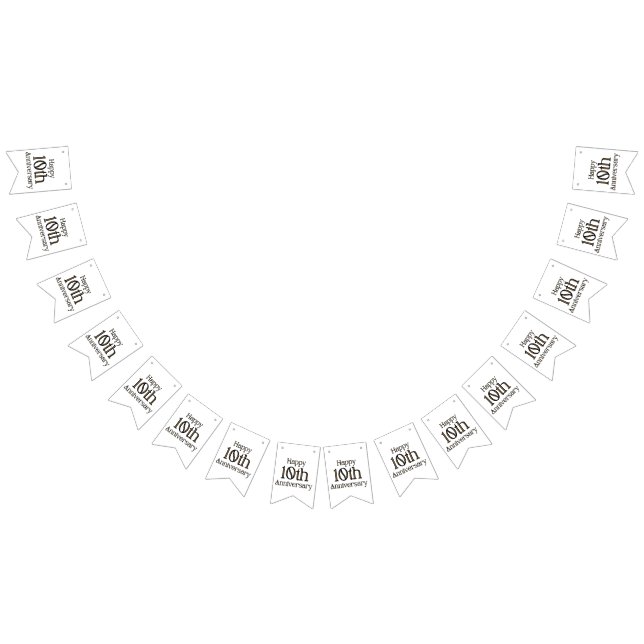 Bandera de Bunting de Feliz 10º Aniversario (Todo)