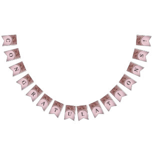 Bandera de Bunting de Flor Rosa