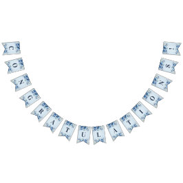 Bandera de Bunting de las flores azules de color d