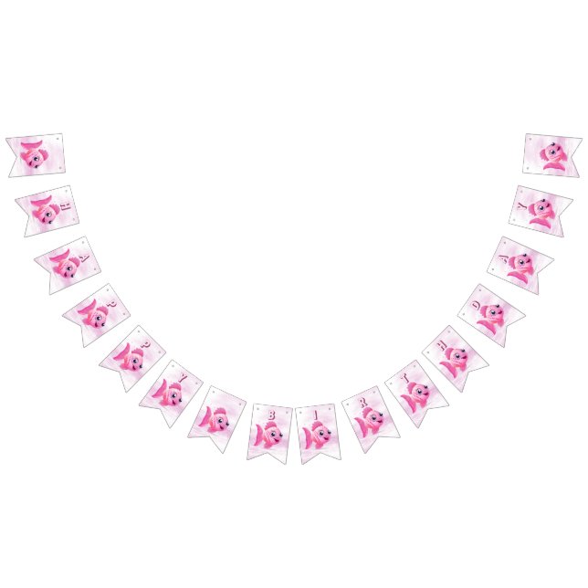 Bandera de Bunting de peces rosados (Todo)