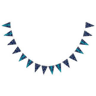 Bandera de Bunting de Ramadan de lujo azul marino