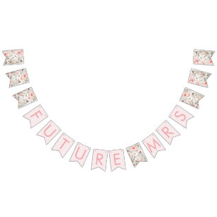 Bandera de Bunting Nupcial Señora Futuro Flores Si