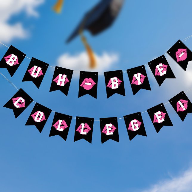 Bandera de Bunting Party de Graduación Buh Bye Col (Buh Bye College! Fun bunting flags for your graduation party!)