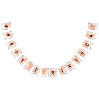 Bandera de Bunting Rubor Pink and Gold Cumpleaños