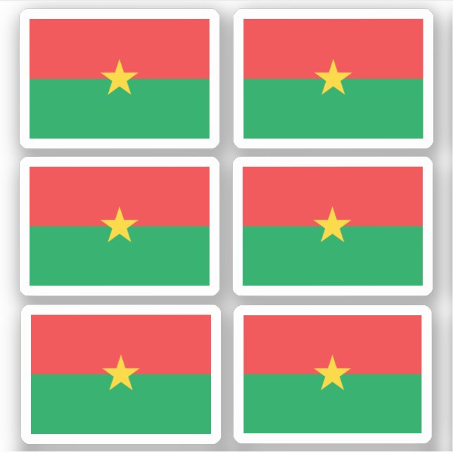 Bandera de Burkina Faso - Pegatinas de colección (Anverso)