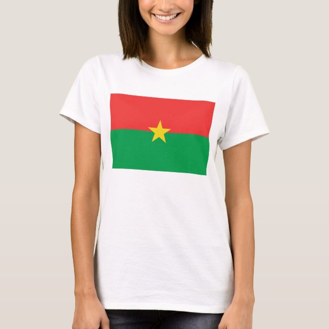 Bandera de Burkina Faso x Mapa camiseta (Anverso)
