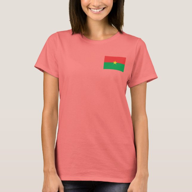 Bandera de Burkina Faso y mapa de camisetas dk (Anverso)
