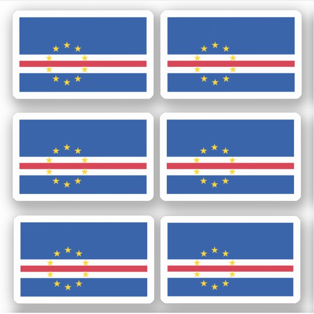 Bandera de Cabo Verde - Pegatinas de colección (Anverso)