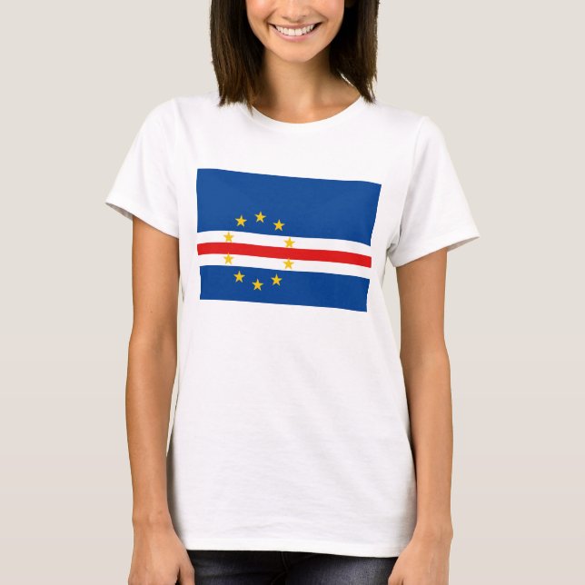 Bandera de Cabo Verde x Mapa camiseta (Anverso)