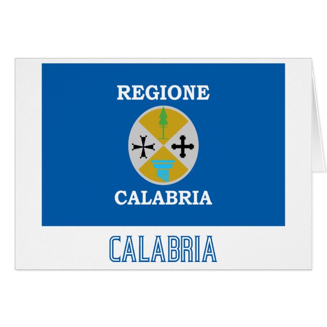Bandera de Calabria con nombre (Anverso (Horizontal))