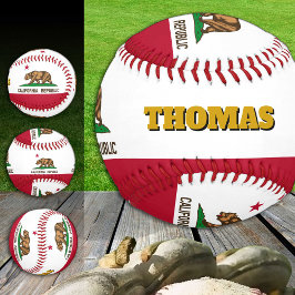 Bandera de California, bolas de monograma/béisbol