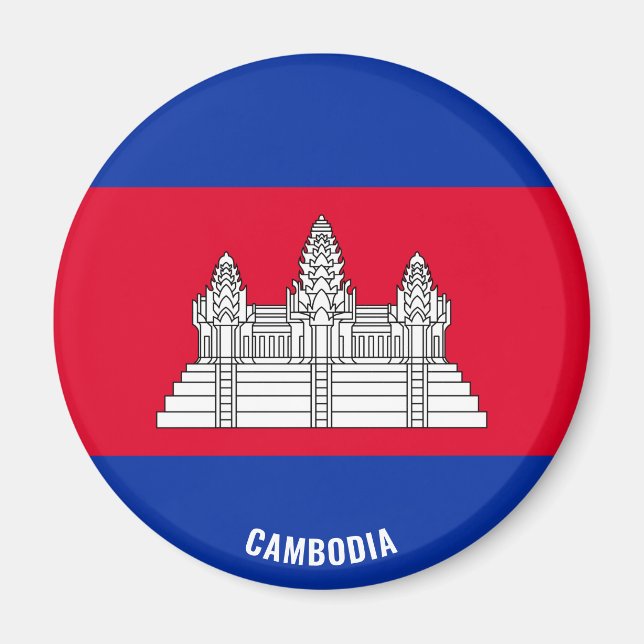 Bandera de Camboya adorna el imán patriótico (Frente)