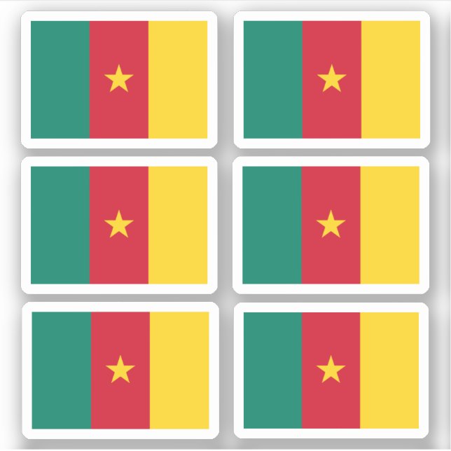 Bandera de Camerún - Pegatina de colección (Anverso)
